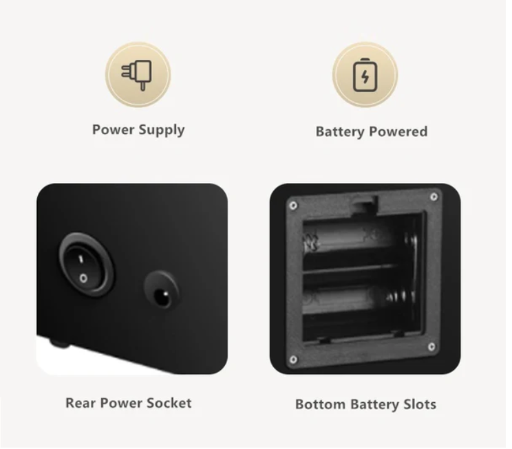 Power supply socket and battery for watche winder,