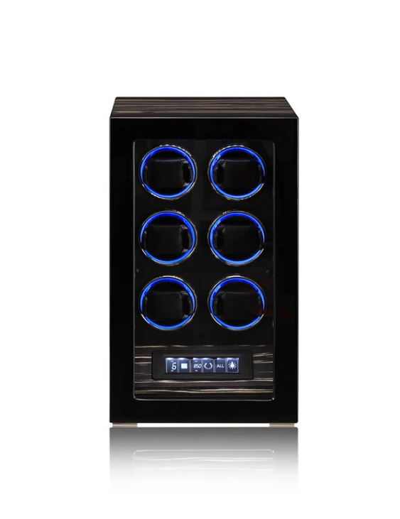Touchscreen LED control for luxury automatic watch winder by Bwatches