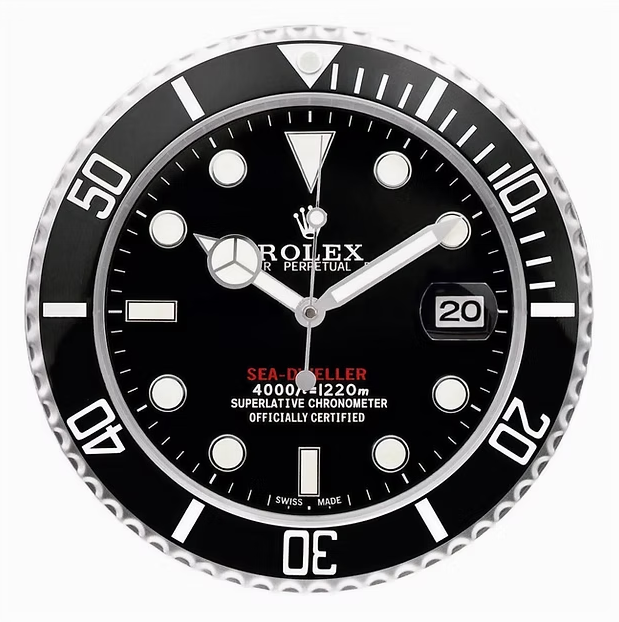 Rolex Sea Dweller 50th Luxury diving-style wall clock with silent sweep quartz movement