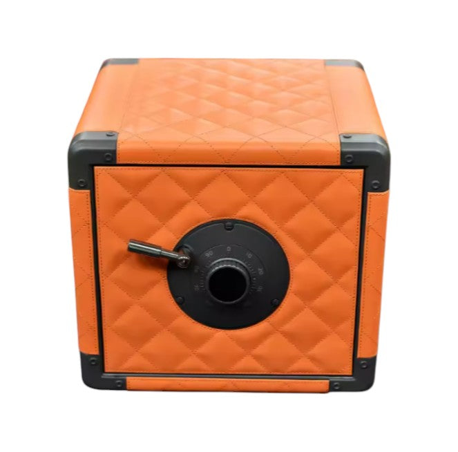 Orange quilted safe box 