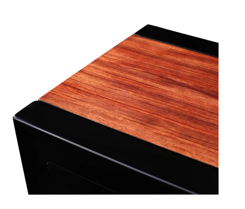 Bwatche Aegis 12-Watch Fingerprint Winder side view showing luxury wooden finish