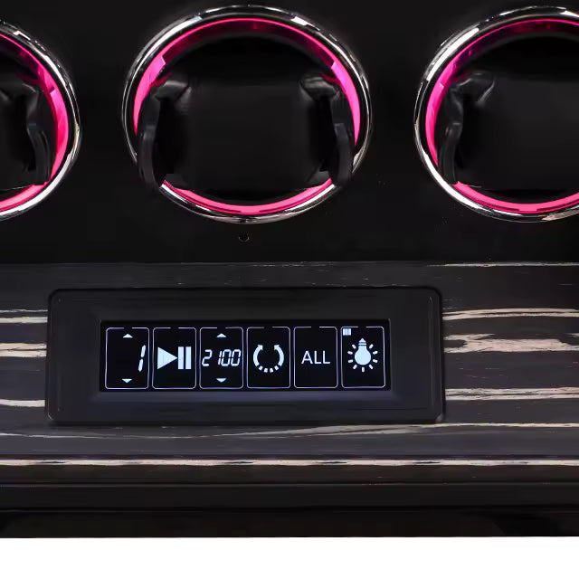 Adjustable LED lighting highlighting watch rotor compartments