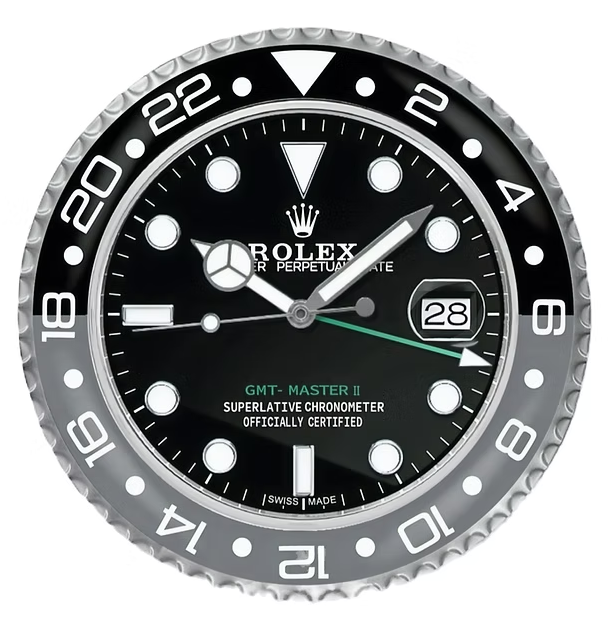 Front view of Bwatche GMT Bruce Wayne Luxury Wall Clock