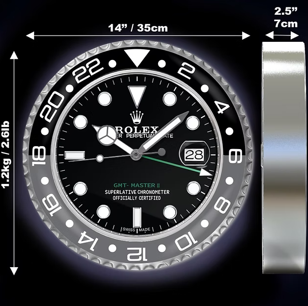 Bwatche GMT Bruce Wayne wall clock displayed in modern interior