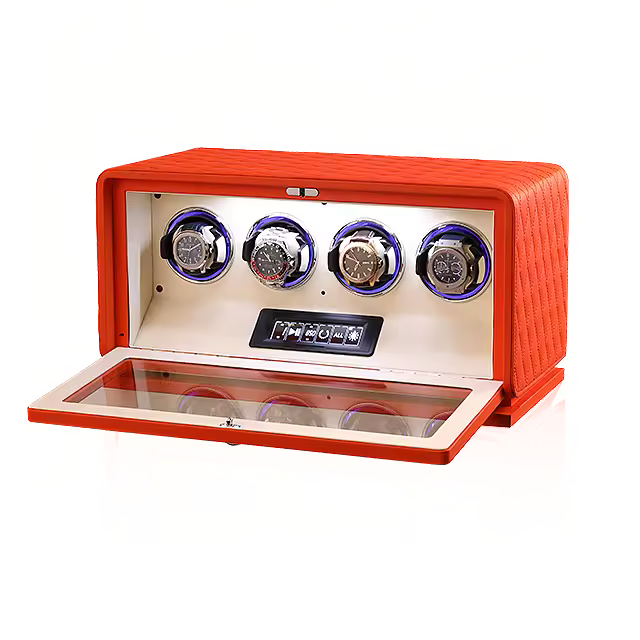 BWatche GrandTourer Luxe 4-Slot Watch Winder Front Display