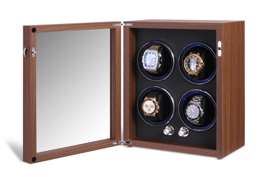 Side profile of Bwatche Quatro luxury Four-watch winder box