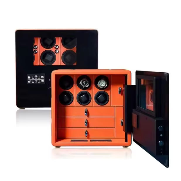 Premium automatic watch winder safe with alarm system