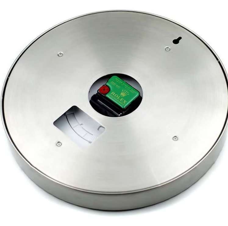 Back view of BWatche oyster Rolex Style Wall Clock with battery compartment