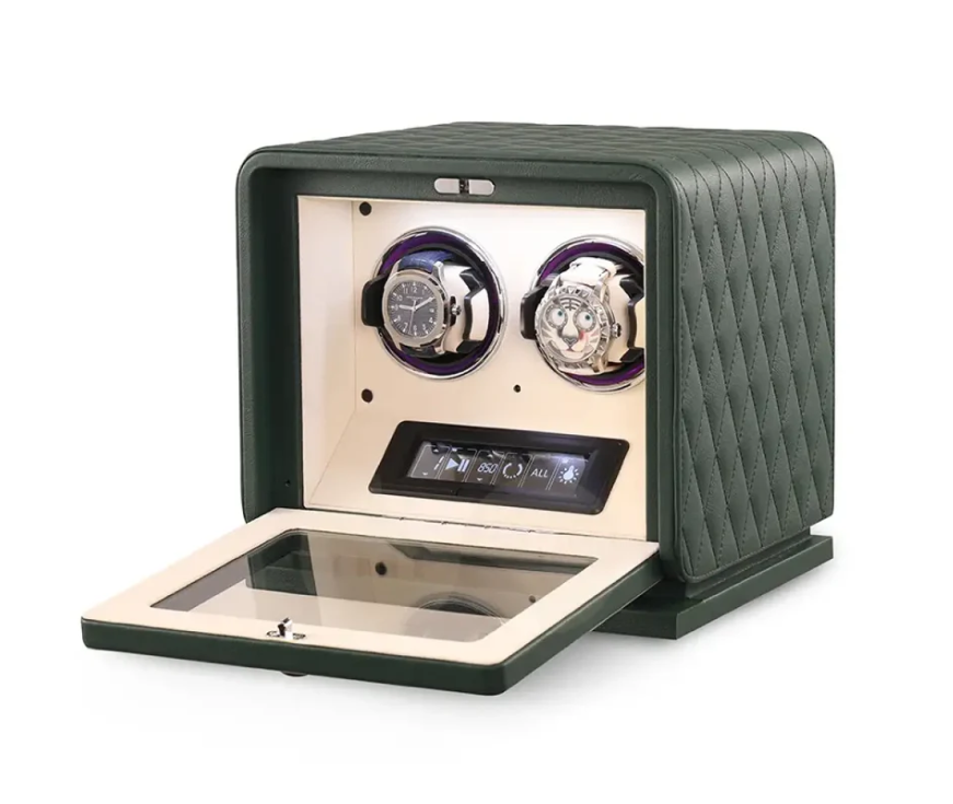 quiet Japanese motor, LED illuminated winder, anti-magnetic watch winder, 