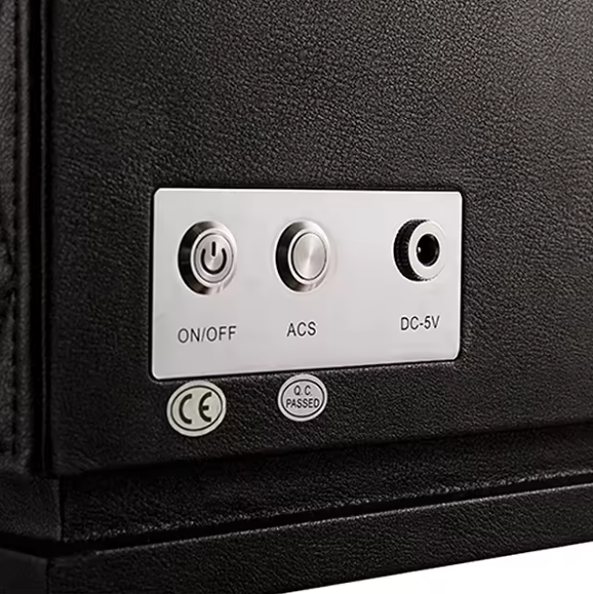 GrandTourer Luxe Watch Winder Rear Power Connector With External Adapter Compatibility.