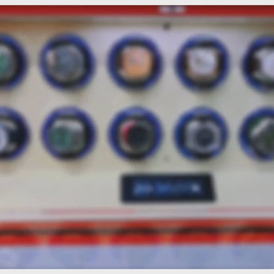 Lifestyle photo of Bwatche Eternum 12-watch winder displayed in a modern collector’s room