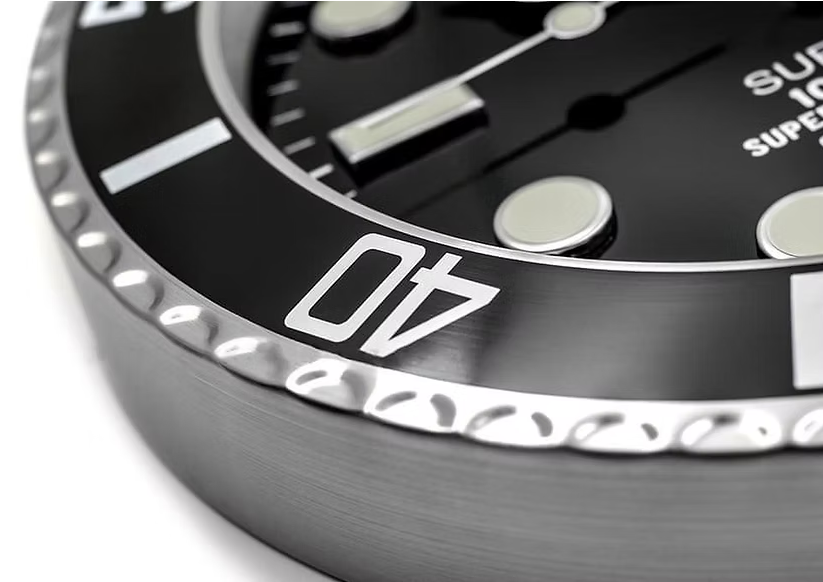 Rolex black bezel Sea-Dweller inspired wall clock by Bwatche
