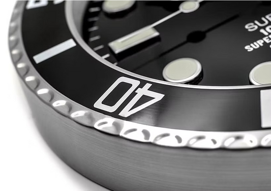 Rolex black bezel Sea-Dweller inspired wall clock by Bwatche