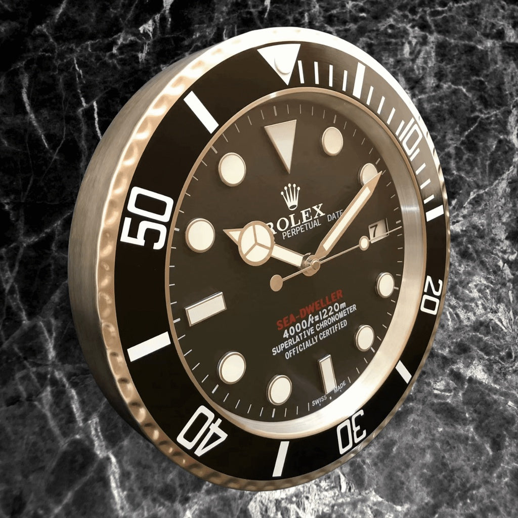 Sea-Dweller 50TH Silent Sweep Wall Clock – Black Steel